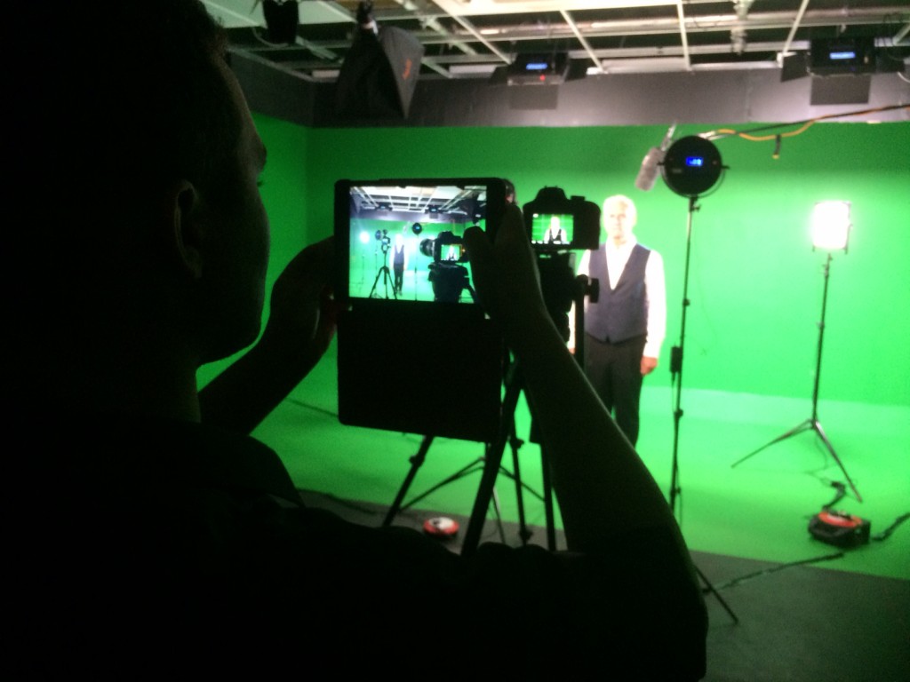 Green screen corporate video shoot